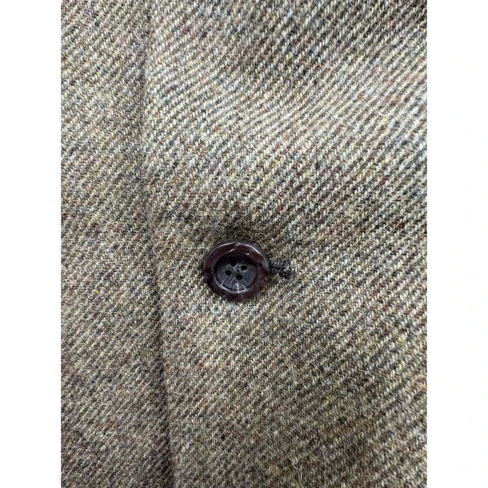 Stafford Jacket Blazer Mens Size 46L Brown Lambswool Blend Elbow Patches‎